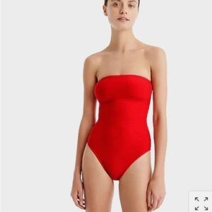 J Crew Cross-back bandeau one-piece swimsuit; Size 8
